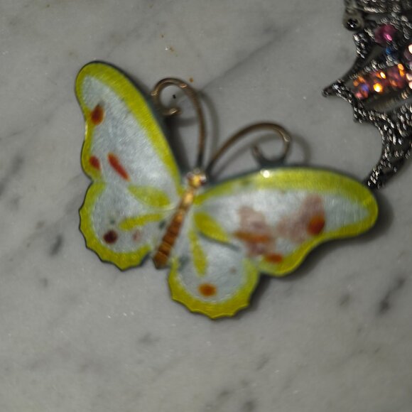Vintage Style Butterfly Brooch Lot Rhinestone Enamel Pins Jewelry Collection (6) - Picture 3 of 8